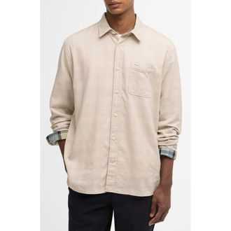 Barbour Relaxed Kingswell Tartan Plaid Button-Up Shirt in Light Stone at Nordstrom, Size Xx-Large
