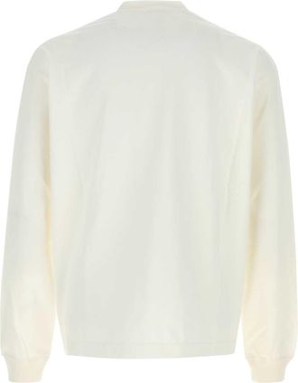 Prada Mens White Cotton Sweatshirt Bianco Exterior: T-Shirt T-shirts And Polos