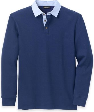 Paul Fredrick Cotton Blend Three Button Rugby Polo