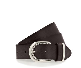 Mustang Lederg&uuml;rtel MUSTANG, Damen, Gr. 100, braun (cognac), Materialmix, unifarben, G&uuml;rtel Lederg&uuml;rtel, Mit dunklen Airbrushkanten und einer ovalen Dornschli