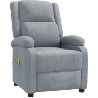 vidaXL Sill&oacute;n De Masaje Tela Gris Claro Vidaxl
