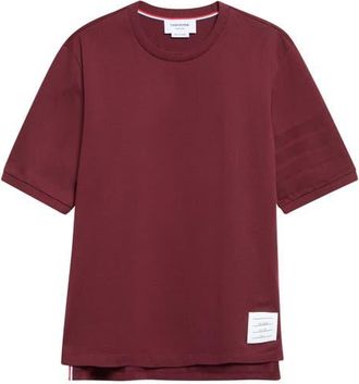 Thom Browne 4-Bar Cotton T-Shirt in Burgundy at Nordstrom, Size 3