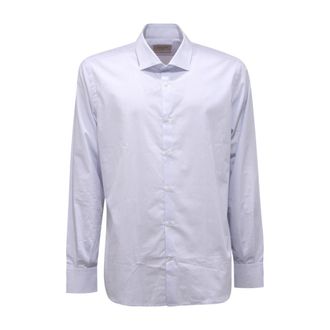 Brooksfield Slim Fit Katoenen Overhemd Made in Italy - Heren - Zakelijke Overhemden - Blauw - L - Katoen - Overhemden