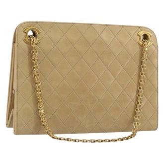 Chanel Pre-owned Shoulder Bags, female, Beige, Size: ONE SIZE Pre-owned Vintage Shoulder Bag
