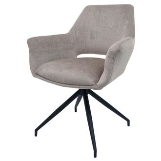 Hhg Hhg - Nunca Usado] Silla De Comedor 745, Silla De Cocina Silla Tapizada Con Reposabrazos, Posici&oacute;n Auto Giratoria, Tela Met&aacute;lica Mvg, Taupe