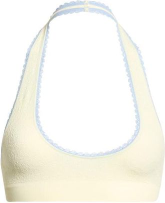 Free People Sweet Point Seamless Halter Bralette in Pear Sorbet Combo at Nordstrom, Size X-Small