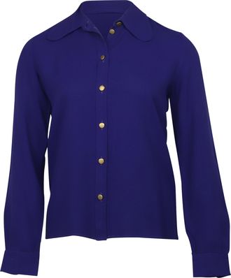 Chlo&eacute; Chloe blouse met knoopsluiting in paarse zijde
