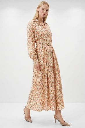 Exquise Blase Belted Pocketed Maxi Dress in Orange at Nordstrom, Size Xx-Large