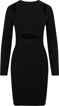 Wolford Zwarte Geribbelde Midi Jurk Aw 23 - Dames - Kleedjes - Zwart - M - Wol - Kleedjes