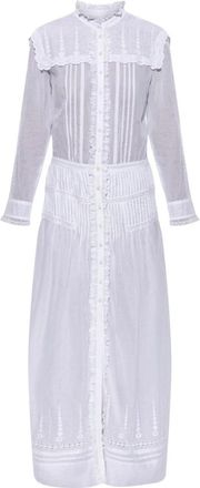 Isabel Marant Lonie Jurk - Dames - Shirt Kleedjes - Wit - M - Katoen - Kleedjes