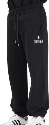 Marcelo Burlon Black Relaxed Fit Cotton Tracksuit Bottoms