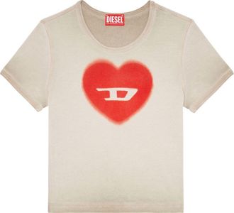 Diesel T-Ele cotton T-shirt - women - Cotton/Elastane - L - Neutrals