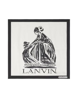 Lanvin Mother & Daughter Printed Silk Scarf in White/black at Nordstrom