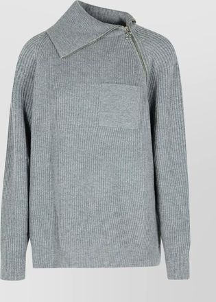 Sportmax cashmere blend sweater with zip and pocket
