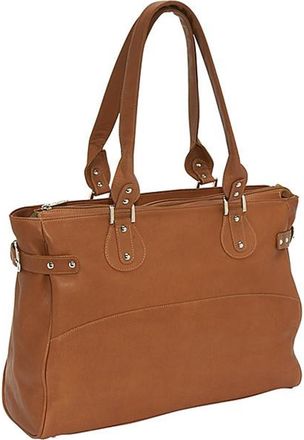 Piel Leather 2758 Large Ladies Side Strap Tote - Saddle