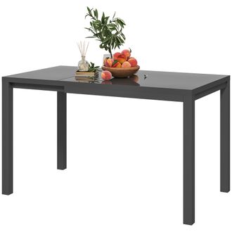 OUTSUNNY Tavolo Da Esterno Allungabile 4-6 Persone In Alluminio Grigio Scuro