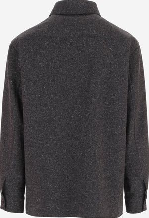 Valentino Mens Jacket Wool-Blend Dark Grey