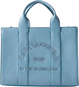 Karl Lagerfeld Rue St-Guillaume Medium Tote - Dames - Shoppers - Blauw - ONE Size - Leer - Tassen