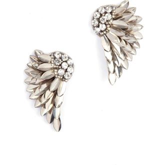 Deepa Gurnani Perry Wing Drop Earrings in Silver at Nordstrom