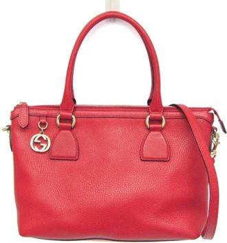 Gucci Pre-owned Leather gucci-bags - Dames - Vintage Handtas - Rood - ONE Size - Leer - Vintage