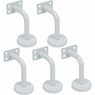 OEM 5 Soportes Para Barandilla De Escalera, De Acero Inoxidable Blanco, 60x80 Mm, Tornillos De Montaje Incluidos, Para Fijar Barandillas De Escalera Y Pas