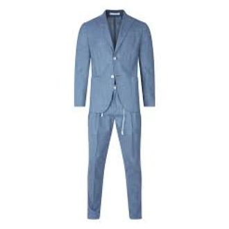Eleventy Single Breasted Suits, male, Blue, Size: S Classic Suit for Men