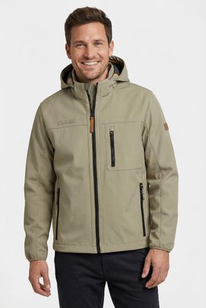 Camel Active Softshelljacke CAMEL ACTIVE, Herren, Gr. 48, khaki, Softshell, Obermaterial: 100% Polyester, unifarben, regular fit normal, Rundhals, elastischer Bund