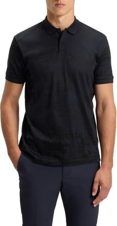 BOSS Grid Print Cotton Polo in Dark Blue at Nordstrom, Size Xx-Large