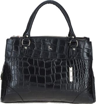 Ashwood Leather Womens Borsa Verniciata Three Section Shoulder Bag - Black - One Size