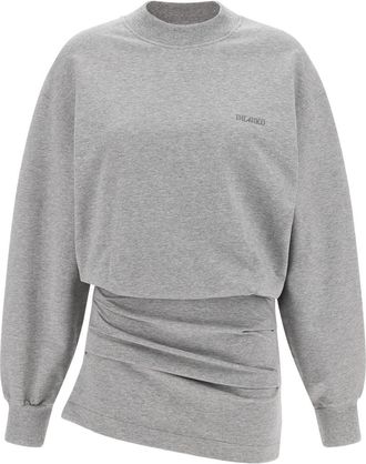 The Attico Grey Crew Neck Logo Dress