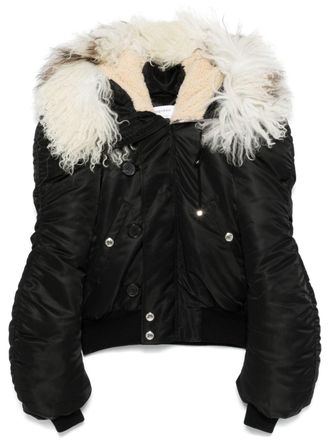 Alexander McQueen Bomberjack met lammy kraag - Zwart