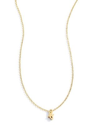 Mint & Lily Tiny Script Initial Necklace in Letter F at Nordstrom