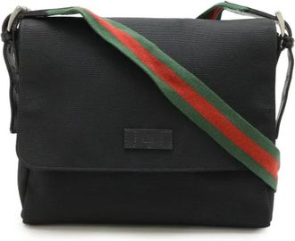 Gucci Pre-owned Cross Body Bags, female, Black, Size: ONE SIZE Pre-owned Canvas shoulder-bags