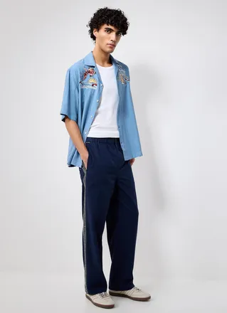 Scotch & Soda Mens Otis embroidery pant Straight fit