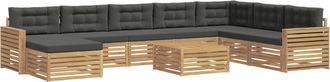 vidaXL Conjunto De Sof&aacute;s De Exterior 9 Uds. Blanco Y Antracita Vidaxl