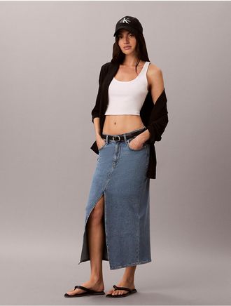 Calvin Klein Jeans Calvin Klein Womens Denim Maxi Skirt - Blue - 24
