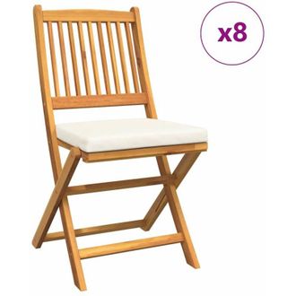 vidaXL Vidaxl - Silla Plegable Con Coj&iacute;n Plegable 8 Pcs Blanco 49 X 57.5 X 92cm