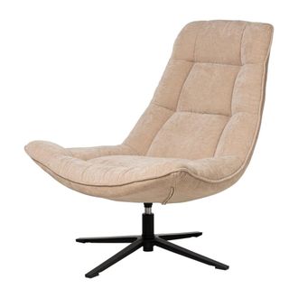 Koketto Home Sillón bajo giratorio de suave tejido beige
