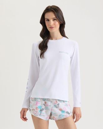 Salt Life Lavish Livin SLX Performance Long Sleeve Tee in White at Nordstrom, Size X-Large