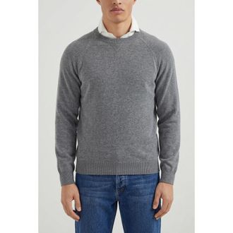 Brunello Cucinelli Grey Wool Crewneck Sweater, Brand Size 46 (US Size 36)