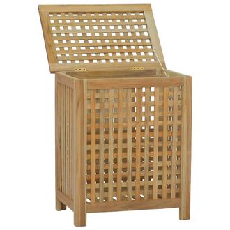 vidaXL Cesto De La Ropa Sucia Madera Maciza De Teca 50x35x60 Cm Vidaxl