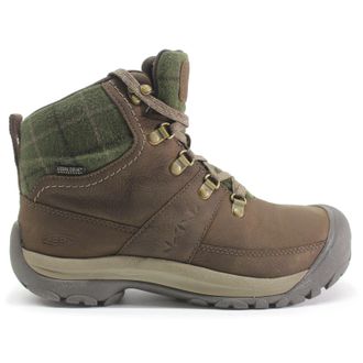 Keen Kaci III Winter Mid Leather Textile Womens Ankle Boots - Dark Earth Green Plaid - Size:UK 5.5