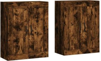 vidaXL Wall Mounted Cabinets 2 pcs Smoked Oak Engineered Wood Vidaxl