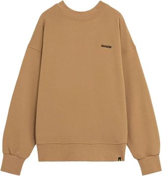 Barrow Logo Crewneck Sweaters Lange Mouwen - Heren - Sweatshirts - Bruin - S - Katoen - Hoodies & sweatvesten