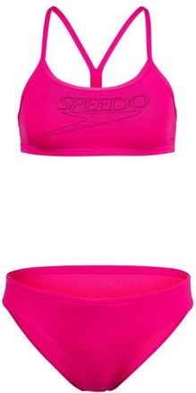 Speedo Endurance+ Logo Thin Strap Two Piece Bikini f&uuml;r Damen | rosa