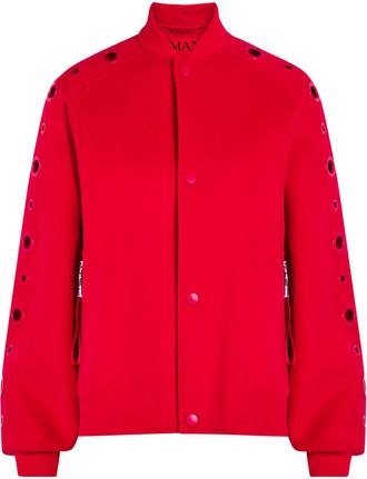 Max & Co. Eyelet-embellished Wool Bomber Jacket - Red - L (UK14 / L)