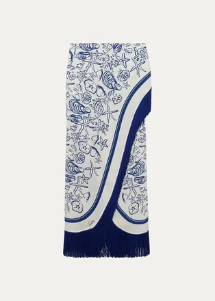 SIMKHAI Russo Printed Fringed Pareo
