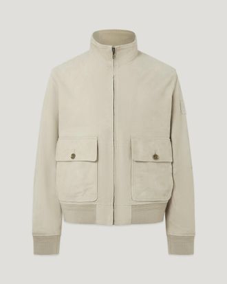 Belstaff Seaway Jacket Mens Flyweight Suede Dark Sand Size 2XL