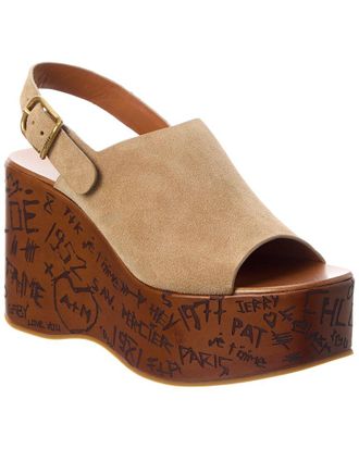 Chlo&eacute; Maxime Suede Wedge Sandal