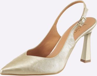 Heine Slingpumps HEINE, Damen, Gr. 35, goldfarben, Textil, Schuhe Slingpumps
